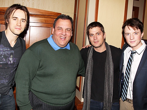 Pop Star Rob Thomas & New Jersey Governor Chris Christie Fly High Backstage at Spider-Man, Turn Off the Dark