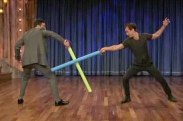 Jude Law Goes Gaga on Late Night with Poetry & Swordplay