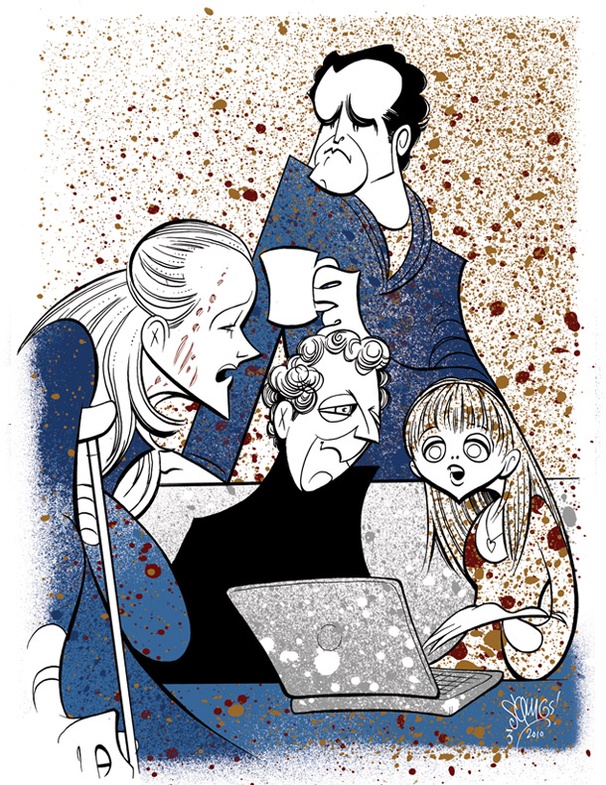 Squigs Spends Time with Starry Broadway Foursome Laura Linney, Brian d'Arcy James, Christina Ricci & Eric Bogosian
