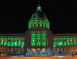 San Francisco Monuments Turn Green in Honor of Wicked