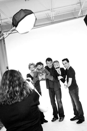 Avenue Q Final Cast Photo Shoot - Carol Rosegg - Jennifer Barnhart - Christian Anderson - Robert McClure