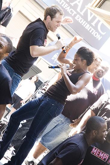 Memphis BBQ Meet and Greet - Chad Kimball - Montego Glover (dancing)