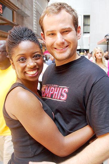 Memphis BBQ Meet and Greet - Montego Glover - Chad Kimball (hug)