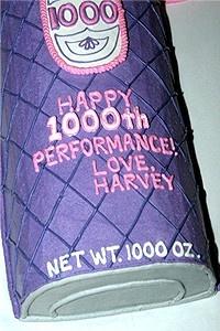 Hairspray 1000th Perf - close-up of cake