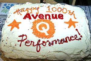 Ave Q 1000th perf - cake