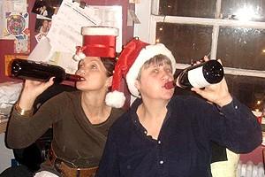 Photo Op - Holidays at Hairspray - Marisha Ploski - Lois Griffing - drinking