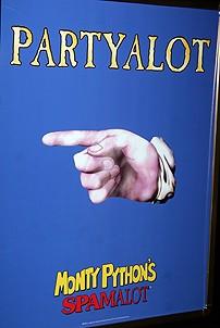 Photo Op - Spamalot opens in Las Vegas - party sign