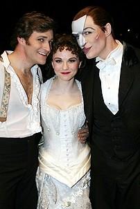 Photo Op - Phantom 8,000th Performance - Michael Shawn Lewis - Jennifer Hope Wills - Howard McGillin