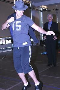 Photo Op - Xanadu press preview - Tony Roberts - Curtis Holbrook (dancing)