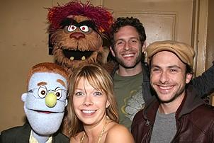 Photo Op - It's Always Sunny in Philadelphia at Avenue Q - Rob - Trekkie Monster - Mary Elizabeth Ellis - Glenn Howerton - Charlie Day 