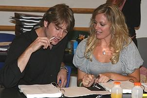 Photo Op - Cry-Baby Rehearsal - James Snyder - Elizabeth Stanley w/script