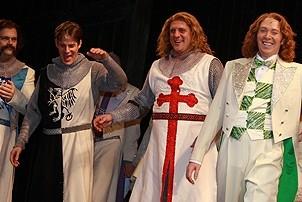Clay Aiken opens in Spamalot - cc - Brad Oscar - Rick Holmes - Christopher Sieber - Clay Aiken