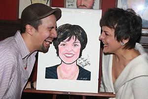 Priscilla Lopez Caricature at Sardi's - Priscilla Lopez - Lin-Manuel Miranda (laughing)