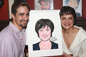 Priscilla Lopez Caricature at Sardi's - Priscilla Lopez - Lin-Manuel Miranda (smiles)