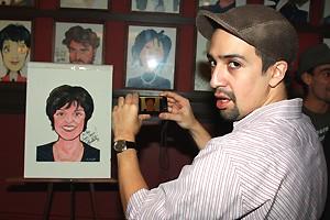 Priscilla Lopez Caricature at Sardi's - Lin-Manuel Miranda (camera)