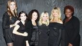 She got the memo about wearing black! Love, Loss and What I Wore stars Rita Wilson, Lucy DeVito, Rhea Perlman, Kristin Chenoweth and Capathia Jenkins (r.) welcome Goldie Hawn.
