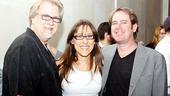 Show creator and director Roger Bean makes an entrance at the Westside Theatre with original cast member Farah Alvin and producer David Elzer.