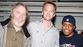 Neil Patrick Harris greets Superior Donuts stars Michael McKean and Jon Michael Hill at Broadway&rsquo;s Music Box Theatre.