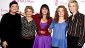 The fab five of Love, Loss and What I Wore get ready to celebrate at 44&frac12;: Tyne Daly, Mary Louise Wilson, Mary Birdsong, Lisa Joyce and Jane Lynch.