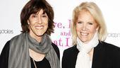 Why are scarf-swathed playwright Nora Ephron and producer Daryl Roth smiling? Because Love, Loss and What I Wore is a big, fat hit.