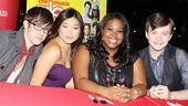 Glee stars Kevin McHale, Jenna Ushkowitz, Amber Riley and Chris Colfer look more fashionable in real life than their glee club counterparts.