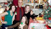 Having donned Gyp&rsquo;s tie and suspenders, Mark Lotito contemplates the treat table with dressers Betsy Wadell and Wendy Lorenz and assistant wardrobe supervisor Nancy Ronan.