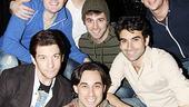 Current Altar Boyz Mitch Dean, Tomasso Antico, Mauricio Perez, Michael Kadin Craig and Lee Markham hang with original cast members Ryan Duncan and Andy Karl.
