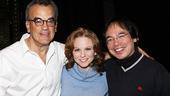 Leading lady Jennifer Hope Wills gets between production supervisor Peter von Mayrhauser and conductor David Lai.