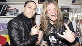 Is this a rock-rap collaboration in the making? Taboo gives props to Rock of Ages resident guitar hero, band leader Joel Hoekstra.