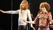 Soon the audience gets its first glimpse of Kyle Riabko as Claude (l., pictured with Tribe member Larkin Bogan).