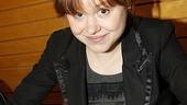 Alison Pill, a scene-stealer as tough-as-nails teacher Annie Sullivan, adds her signature to a special copy of William Gibson&rsquo;s The Miracle Worker.