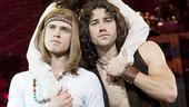 Kyle Riabko as Claude, Diana DeGarmo as Shelia and Ace Young as Berger in Hair.