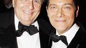 Out of Dame Edna drag and into a snappy tuxedo, Barry Humphries joins co-star Michael Feinstein at the swanky opening night party.