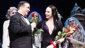 An Addams by any other name&hellip; Leading lady Bebe Neuwirth offers a rose from her gorgeous bouquet to co-star Nathan Lane.