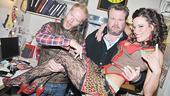 Jesse Tyler Ferguson and Eric Stonestreet play spouses on TV&rsquo;s hit comedy Modern Family, but backstage the pair welcomes Stonestreet&rsquo;s real-life sweetheart, Rock of Ages' Katherine Tokarz into their arms.