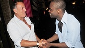 Fela! star Sahr Ngaujah shakes hands with The Boss himself, Bruce Springsteen.