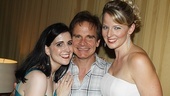 Peter Scolari gets opening night hugs from Stephanie D’Abruzzo and Jessica Tyler Wright, who play multiple characters in the new comedy. 