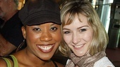 Eleasha Gamble (l.) plays Svetlana, Anatoly’s wife, who finds herself on the outside of a romantic triangle. Offstage, Gamble happily poses with Jill Paice.