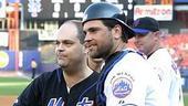 Brad Oscar with catcher Mike Piazza.