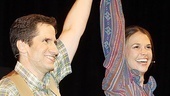 Yes! Seth Rudetsky and Sutton Foster respond to the cheers of an adoring crowd at the Actors Fund benefit.