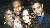 Alers with back-up singer Enga Davis (left) and Rent co-stars Mark Richard Ford and Justin Johnston.