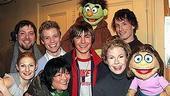 Backstage, Zac Efron with the cast of Avenue Q.
