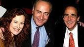 Senator Chuck Schumer with Elan McAllister and Rent producer Allan S. Gordon.