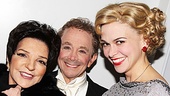 She’s the top! Liza Minnelli is all smiles backstage with her pal and fellow Cabaret Oscar winner Joel Grey and his Anything Goes co-star Sutton Foster.