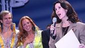 Photo Op - Mamma Mia! Fifth Anniversary - cc - Katherine Oliver qith proclamation (NYC Mayor's Office)