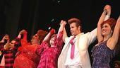 Ashley Parker Angel takes a bow on Broadway with co-stars (pictured from left) Jere Burns, Paul Vogt, Shannon Durig and Diana DeGarmo. 