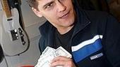 Photo Op - Jersey Boys in SF - Deven May (bag of money)