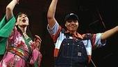 Photo Op - Avenue Q plays 1,500 performance - Ann Sanders - Carmen Ruby Floyd (balloons)