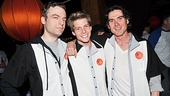 In their matching shirts, Justin Kirk, Hunter Parrish and Billy Crudup are the definition of Broadway bros. What a night of bowling!