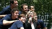 Photo Op - Broadway in Bryant Park 07-26-07 - Debra Monk and the boys (singing)